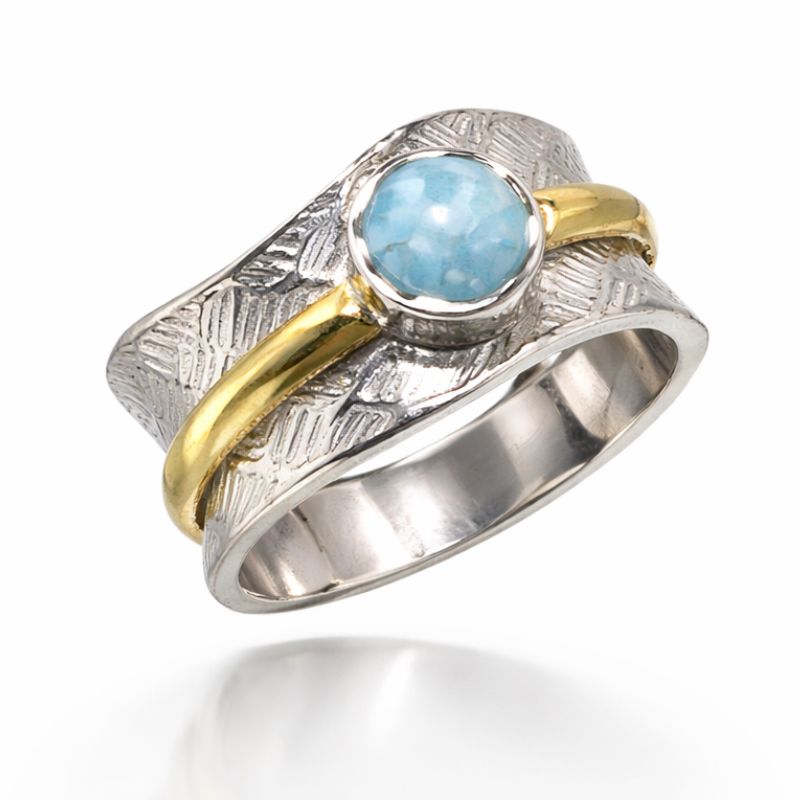 Larimar Wavy Spinner Ring
